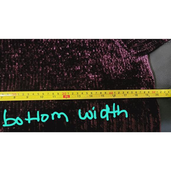 Orvis Sweater Women Sz. M Chenille Ribbed Tunic Length Plum Purple Cozy/Relaxed - Picture 9 of 10
